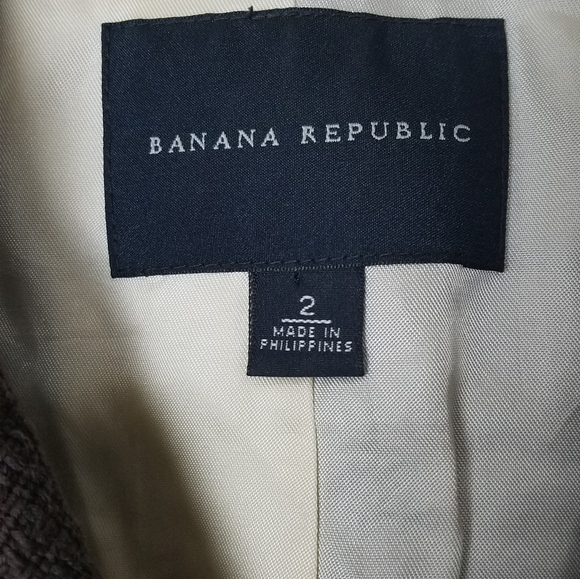 Banana Republic brown waist length linen/cotton brown jacket - size 2 - Picture 5 of 11